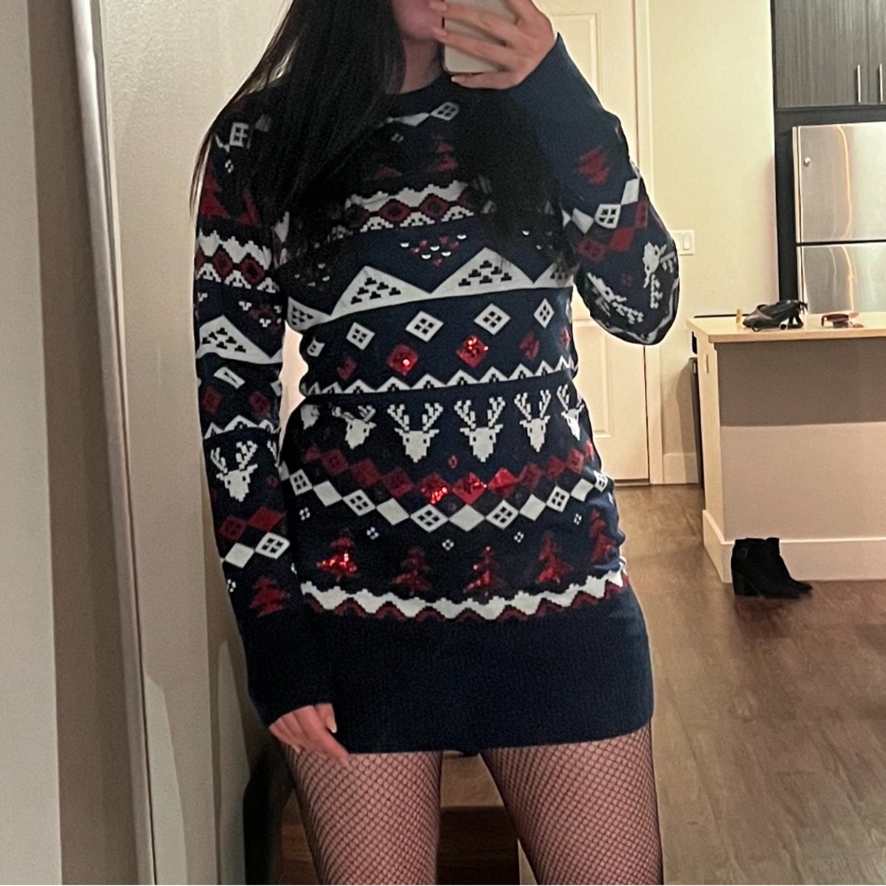 Tipsy Elves Fair Isle Christmas Sweater Dress